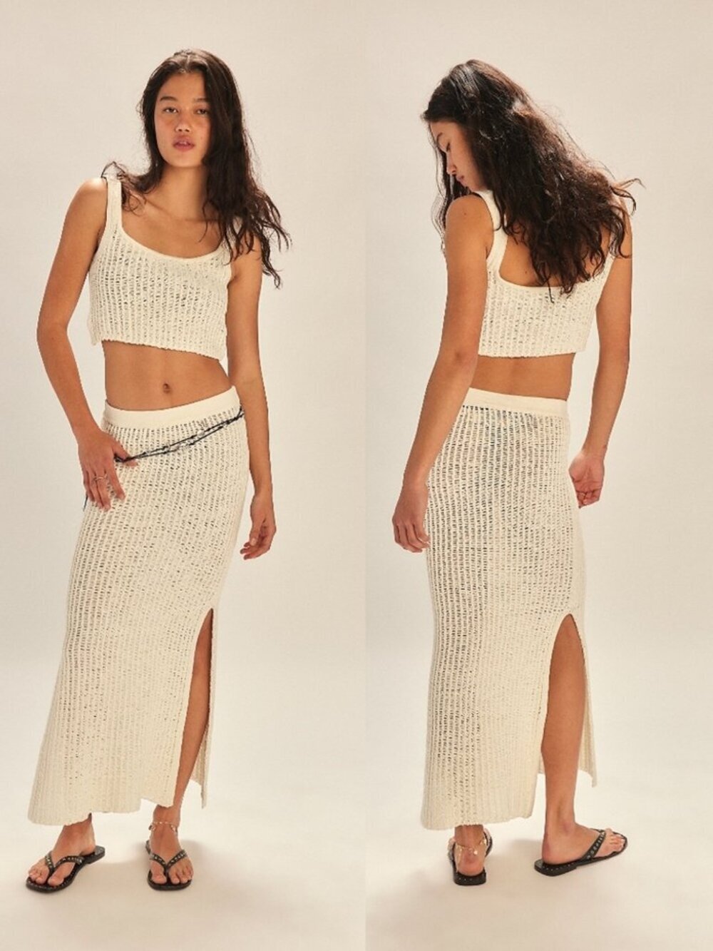 New Free People Havana Sweater Set In Coconut Milk Size L